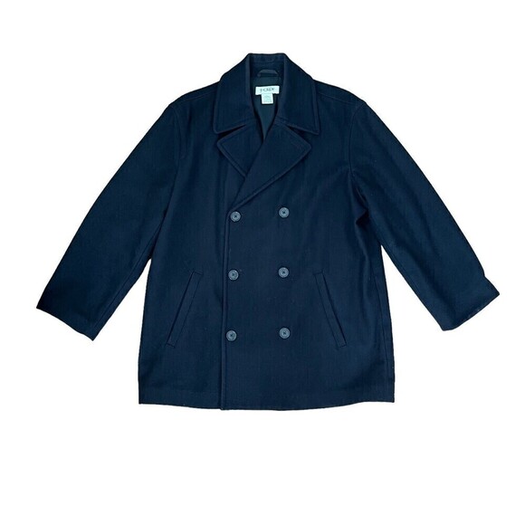 J Crew Wool Double Breasted Peacoat Mens L Thinsulate Naval Preppy Classic - Picture 4 of 13